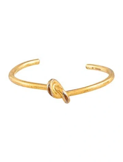 Pre-owned Celine Knot Extra Thin Cuff Bracelet, 5.75" In Multi