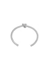 Celine Knot Sparkle Cuff In Strass And Brass With Rhodium Finish In Gray
