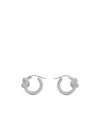 Celine Knot Sparkle Hoops In Strass And Brass With Rhodium Finish In Silver