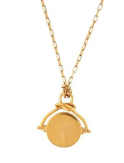 Pre-owned Celine Knotted Disc Pendant Necklace, 27" In Multicolor