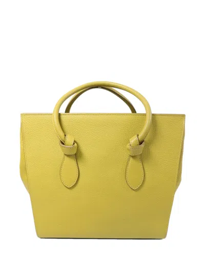 Pre-owned Celine Knotted-handle Tote Bag In Yellow