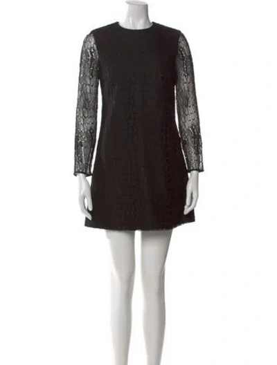 Pre-owned Celine Lace Mini Dress In Black