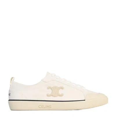 Celine Lace-up Low-cut Casual Shoes In White