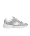 Celine Low Creased Lace-up Sneaker Runner In Suede And Mesh In White