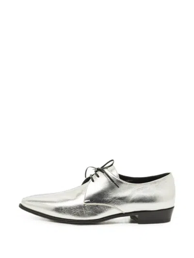 Pre-owned Celine Lace-up Oxford Shoes In Silver