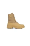 Celine Lace-up With Triomphe Patch Boot In Beige