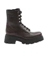 Celine Lacing Short Boots In Brown
