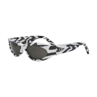 Celine Ladies Black Cat Eye Sunglasses Cl40288i 04a In ["grey"]