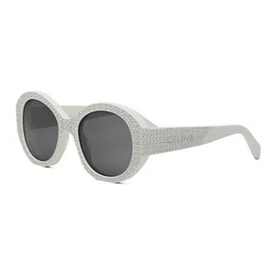 Celine Ladies Black Round Sunglasses Cl4240is 25a In Gray