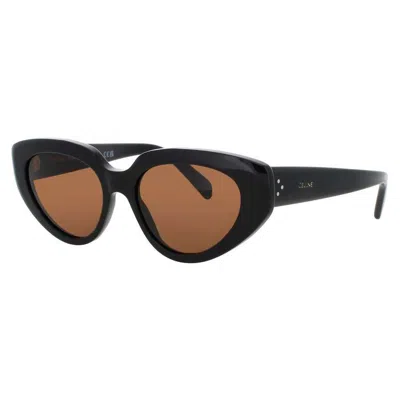 Celine Ladies Brown Rectangular Sunglasses Cl40286i01e In ["brown"]