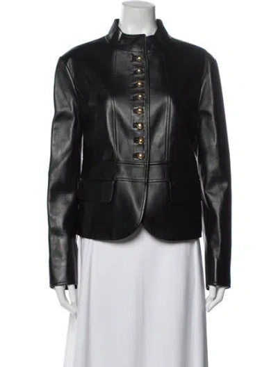 Pre-owned Celine Lambskin Biker Jacket In Black