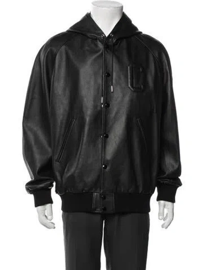 Pre-owned Celine Lambskin Bomber Jacket In Black