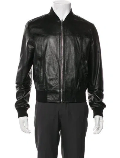 Pre-owned Celine Lambskin Bomber Jacket In Black