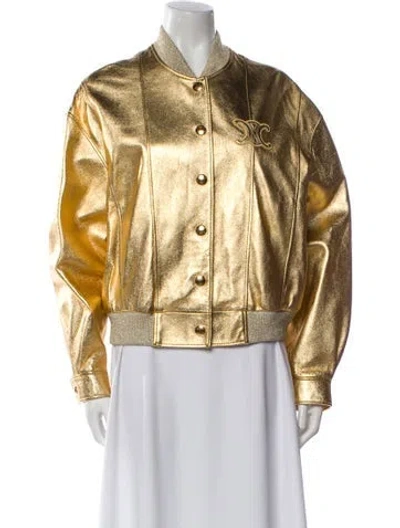 Pre-owned Celine Lambskin Bomber Jacket W/ Tags