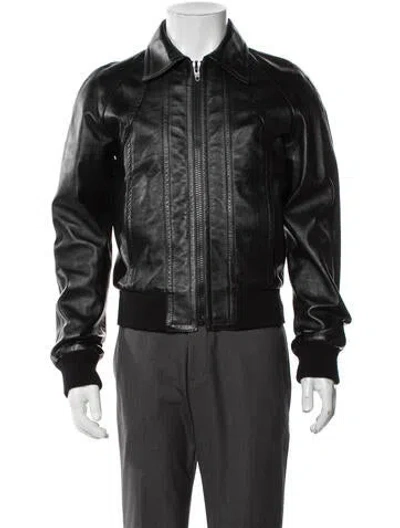 Pre-owned Celine Lambskin Bomber Jacket W/ Tags In Black