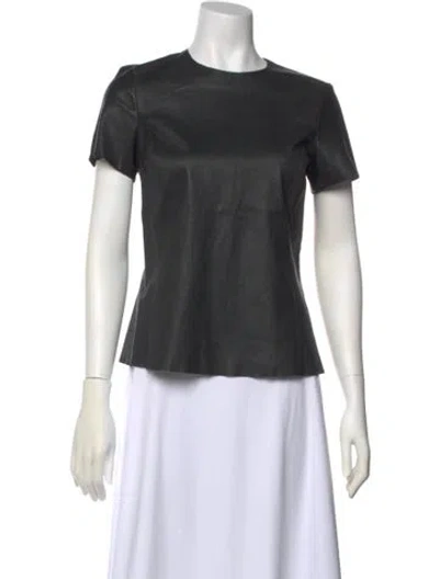 Pre-owned Celine Lambskin Crew Neck T-shirt In Black