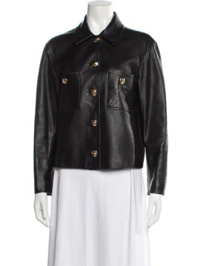 Pre-owned Celine Lambskin Jacket In Black