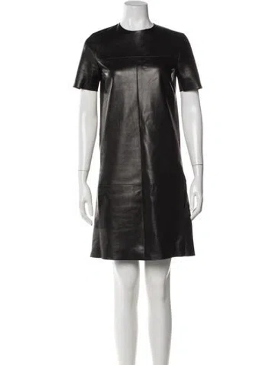 Pre-owned Celine Lambskin Knee-length Dress In Black