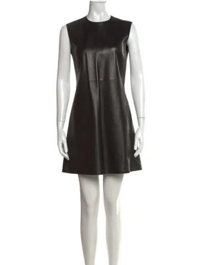 Pre-owned Celine Lambskin Mini Dress In Black