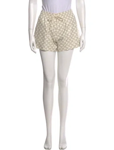 Pre-owned Celine Lambskin Mini Shorts In Neutral