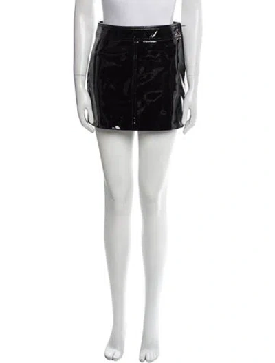 Pre-owned Celine Lambskin Mini Skirt In Black