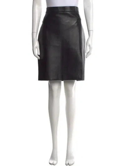 Pre-owned Celine Lambskin Mini Skirt In Black