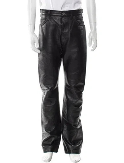 Pre-owned Celine Lambskin Moto Pants In Black