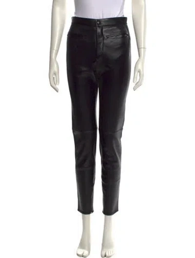 Pre-owned Celine Lambskin Skinny Leg Pants W/ Tags In Black