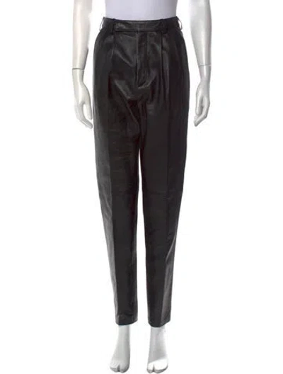 Pre-owned Celine Lambskin Straight Leg Pants In Grey