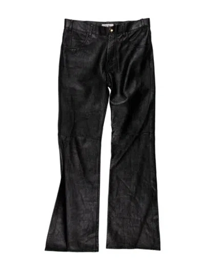 Pre-owned Celine Lambskin Wide Leg Pants In Black