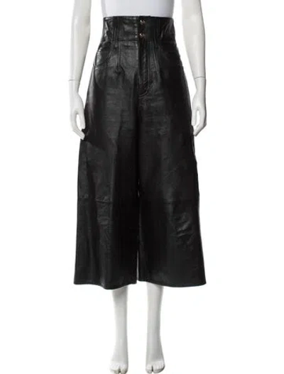 Pre-owned Celine Lambskin Wide Leg Pants In Black