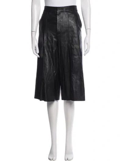 Pre-owned Celine Lambskin Wide Leg Pants In Black