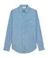 Celine Lapel Long Sleeve Shirt In Blue