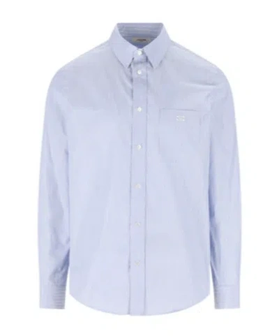 Celine Lapel Long Sleeve Shirt In Blue