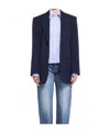 Celine Lapel Long-sleeved Blazer In Blue