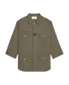 Celine Lapel Long-sleeved Coat In Green