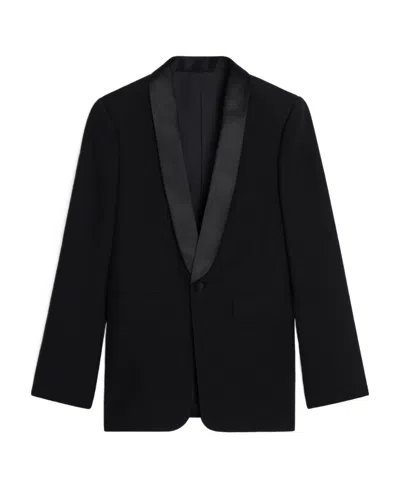 Celine Lapel Wool Long-sleeved Suit Jacket In Black