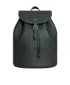 Celine Large Backpack Folco In Grained Calfskin In Black
