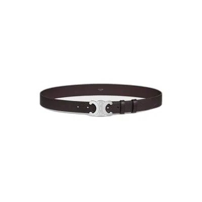 Celine Espresso Brown Calf Leather Large 30 Mm Belt