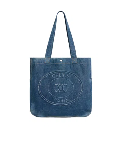 Celine Large Cabas In Denim With
