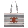 Celine Large Cabas Thais In Striped Textile And Calfskin
