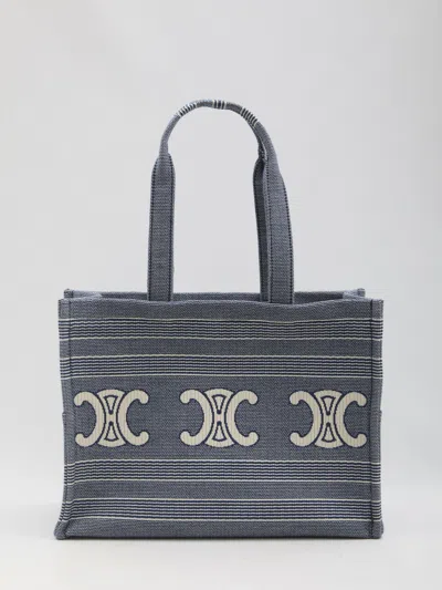 Celine Large Cabas Thais Tote Bag Canvas New Women In Blue