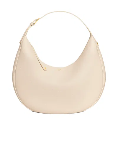 Celine Large  Lulu In Grained Calfskin In White