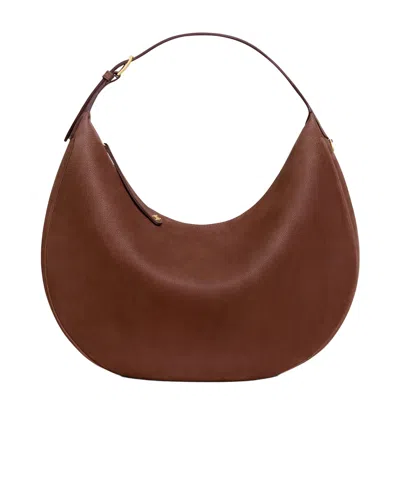 Celine Large  Lulu In Grained Nubuck Calfskin In Brown