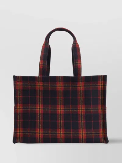 Celine Large Checked Wool Tote Bag
