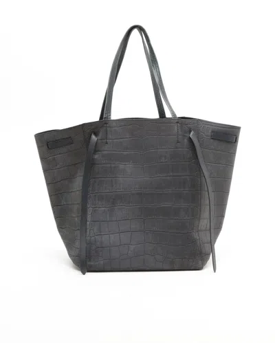 Celine Céline Large Croc Phantom Tote Bag In Gray