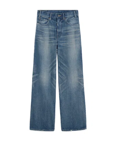 Celine Large Flared Jeans In Union Wash