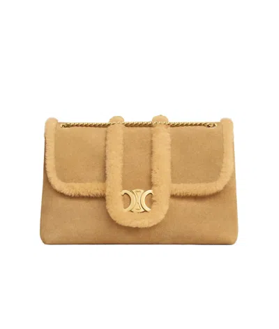 Celine Large Flip Shoulder Bag In Nude