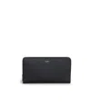 Celine Large Grain Leather Zipper Purse In Black