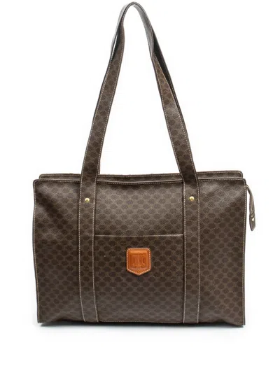 Pre-owned Celine Large Macadam Tote Bag In Brown
